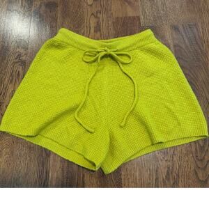 Saturday Sunday Women's Lea Knit Lounge Shorts Mustard Yellow Size SP